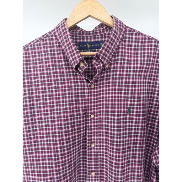Ralph Lauren Other - Polo Ralph Lauren Shirt Mens XXL Maroon Plaid Button Down Cotton Classic